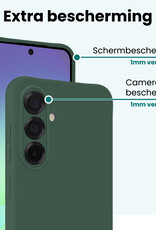 Forterra Forterra Samsung Galaxy A56 Hoesje Siliconen Met Screenprotector - Donkergroen