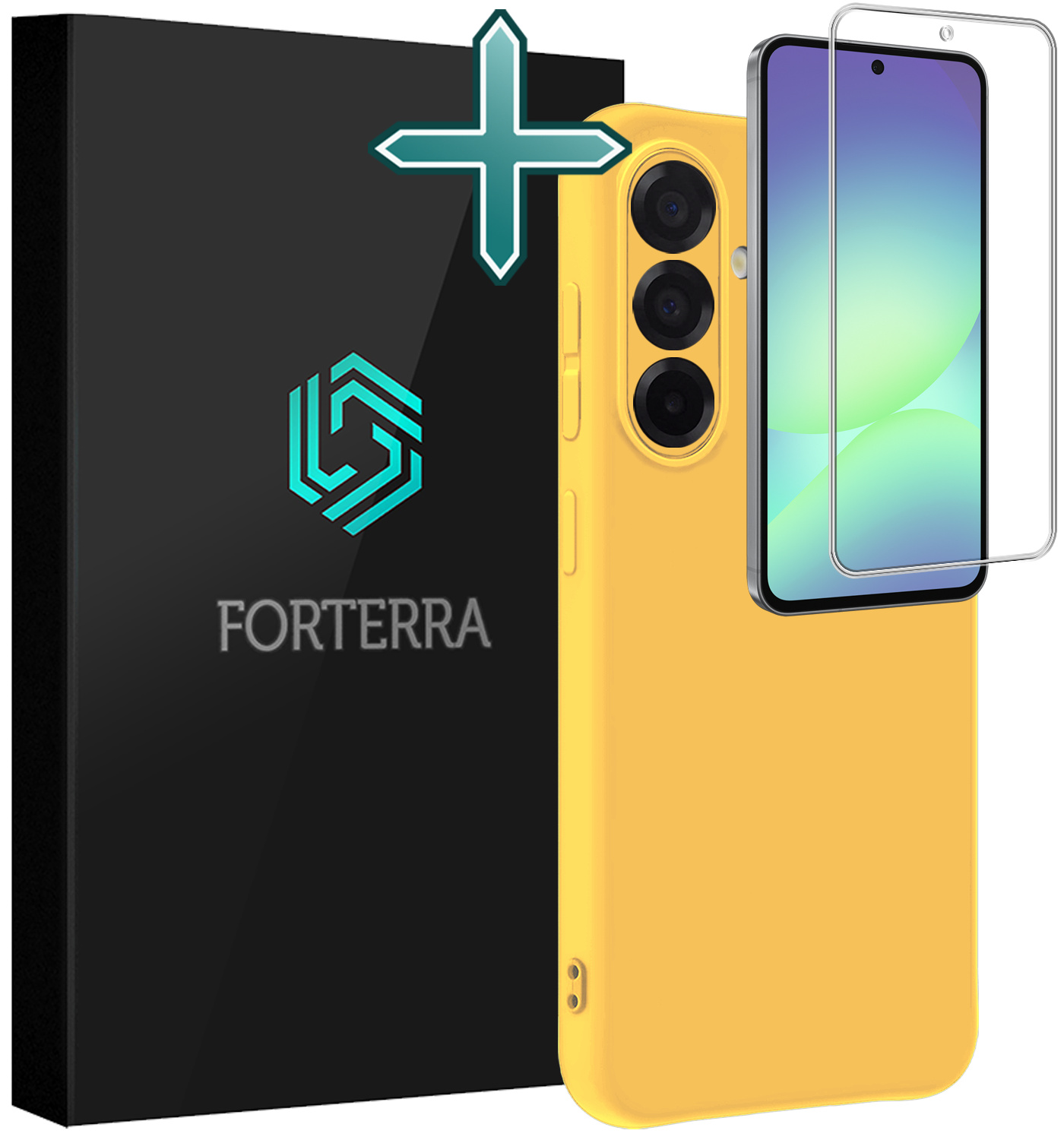 Forterra Forterra Samsung Galaxy A56 Hoesje Siliconen Met Screenprotector - Geel