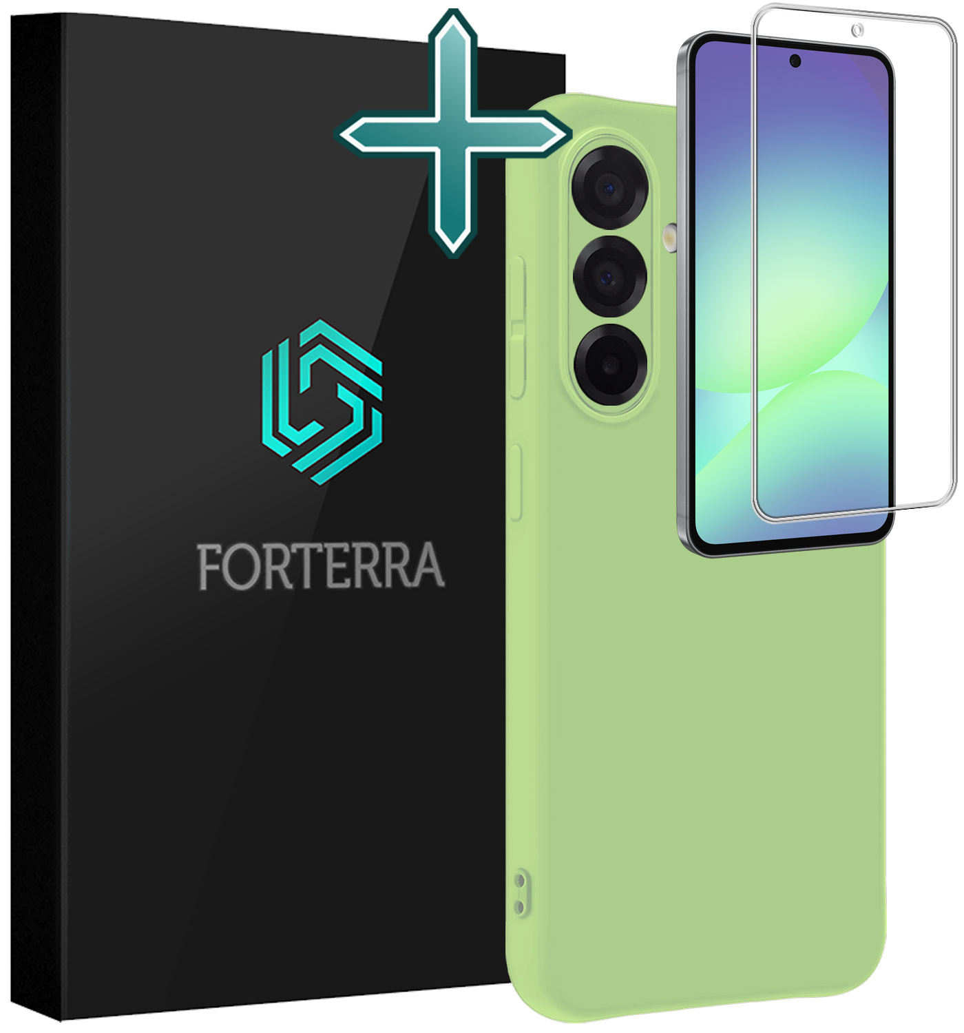 Forterra Forterra Samsung Galaxy A56 Hoesje Siliconen Met Screenprotector - Groen