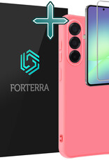 Forterra Forterra Samsung Galaxy A56 Hoesje Siliconen Met Screenprotector - Lichtroze
