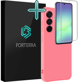 Forterra Forterra Samsung Galaxy A56 Hoesje Siliconen Met Screenprotector - Lichtroze