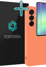 Forterra Forterra Samsung Galaxy A56 Hoesje Siliconen Met Screenprotector - Perzik