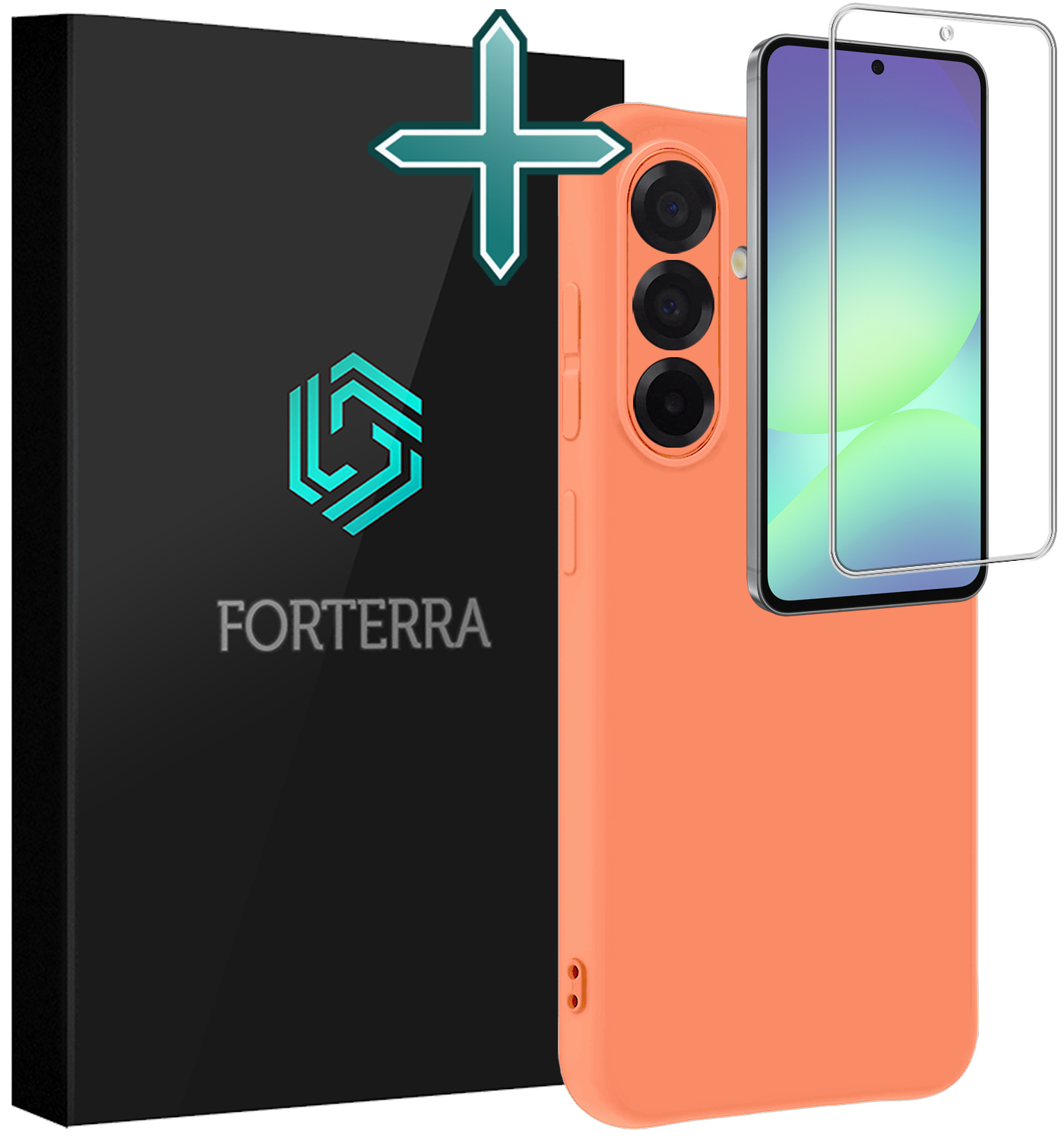 Forterra Forterra Samsung Galaxy A56 Hoesje Siliconen Met Screenprotector - Perzik