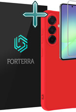 Forterra Forterra Samsung Galaxy A56 Hoesje Siliconen Met Screenprotector - Rood