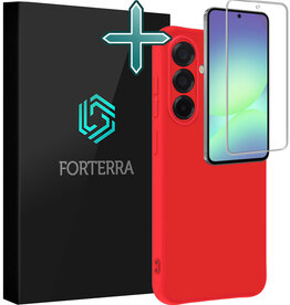 Forterra Forterra Samsung Galaxy A56 Hoesje Siliconen Met Screenprotector - Rood