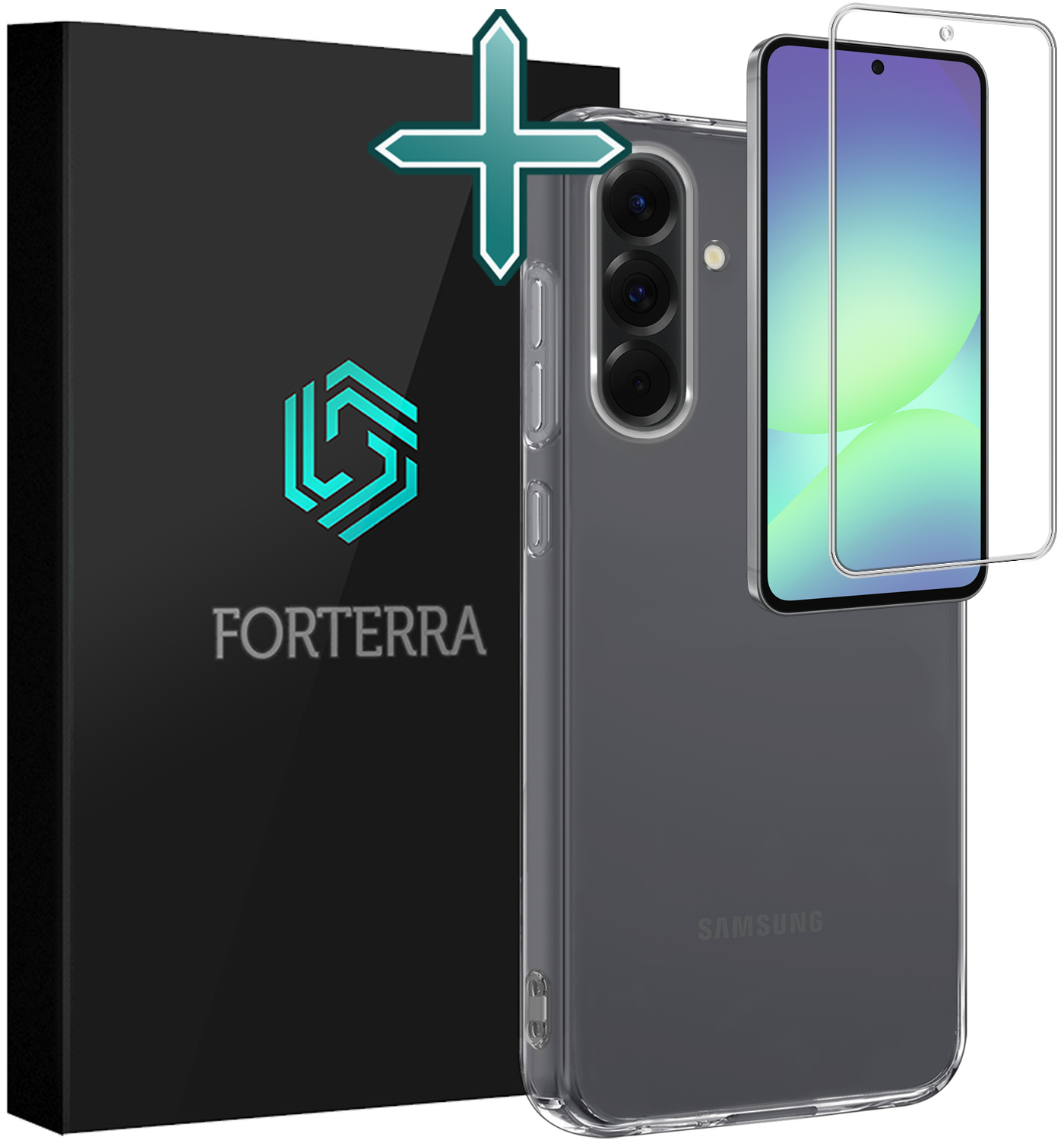 Forterra Forterra Samsung Galaxy A56 Hoesje Siliconen Met Screenprotector - Transparant