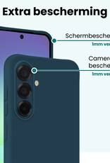 Forterra Forterra Samsung Galaxy A56 Hoesje Siliconen Met 2x Screenprotector - Donkerblauw