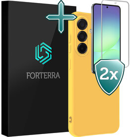 Forterra Forterra Samsung Galaxy A56 Hoesje Siliconen Met 2x Screenprotector - Geel