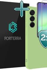 Forterra Forterra Samsung Galaxy A56 Hoesje Siliconen Met 2x Screenprotector - Groen