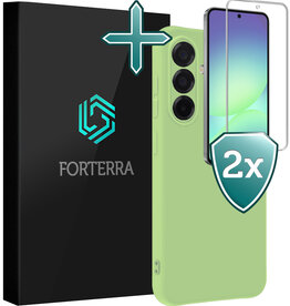 Forterra Forterra Samsung Galaxy A56 Hoesje Siliconen Met 2x Screenprotector - Groen