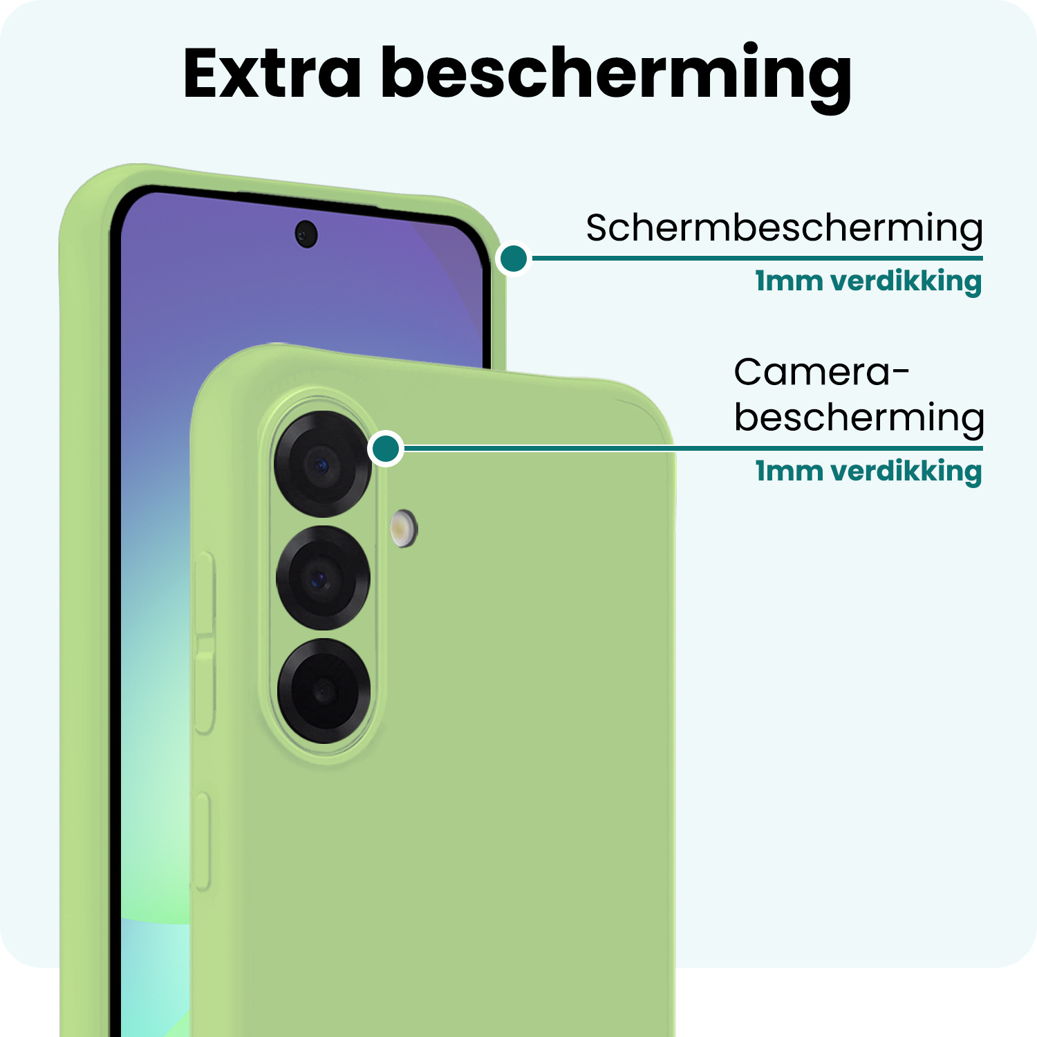 Forterra Forterra Samsung Galaxy A56 Hoesje Siliconen Met 2x Screenprotector - Groen