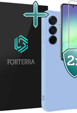 Forterra Forterra Samsung Galaxy A56 Hoesje Siliconen Met 2x Screenprotector - Lichtblauw