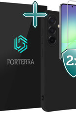 Forterra Forterra Samsung Galaxy A56 Hoesje Siliconen Met 2x Screenprotector - Zwart