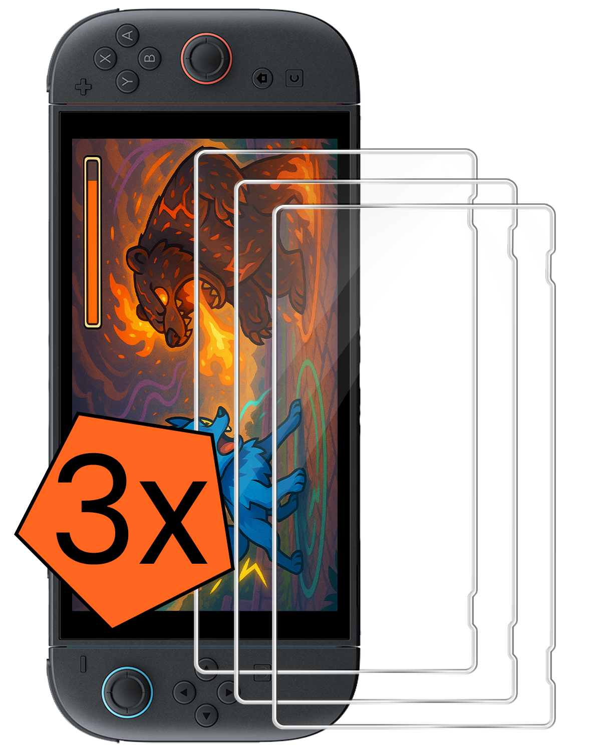 Nomfy Nomfy Nintendo Switch 2 Screenprotector - 3 PACK