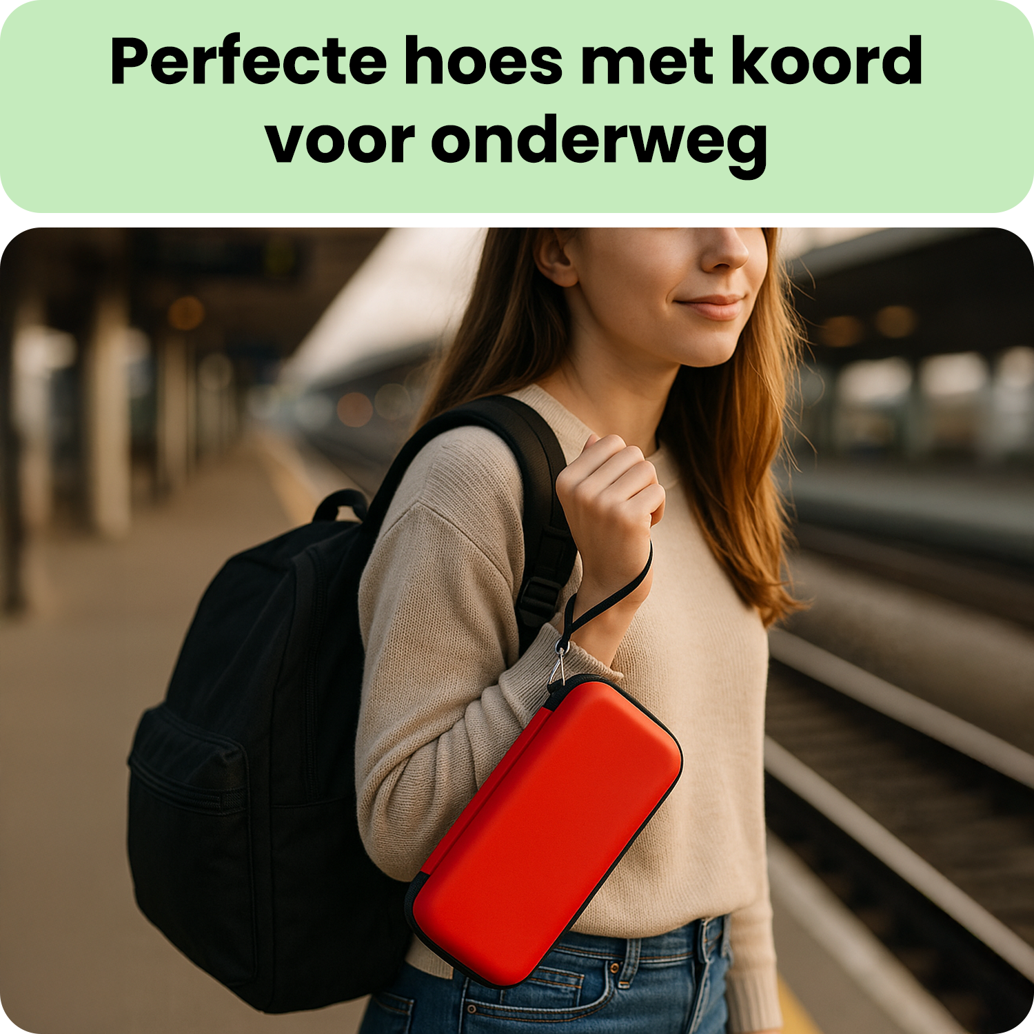 BASEY. BASEY. Nintendo Switch 2 Hoesje Met Screenprotector - Rood