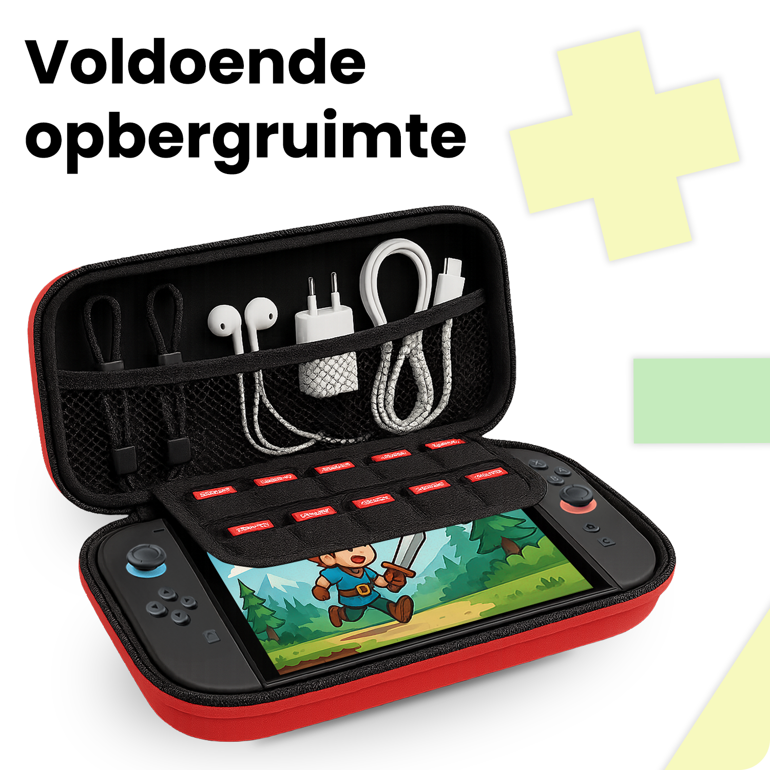 BASEY. BASEY. Nintendo Switch 2 Hoesje Met Screenprotector - Rood