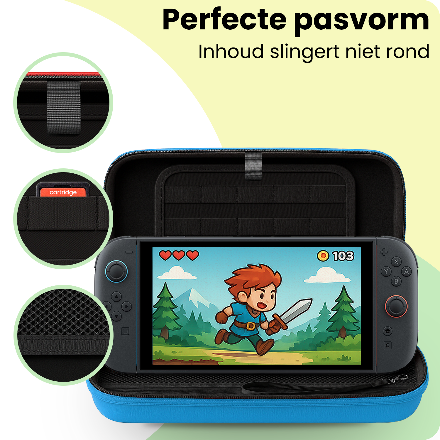 BASEY. BASEY. Nintendo Switch 2 Hoesje Met Screenprotector - Blauw