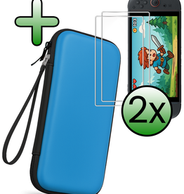 BASEY. BASEY. Nintendo Switch 2 Hoesje Met 2x Screenprotector - Blauw
