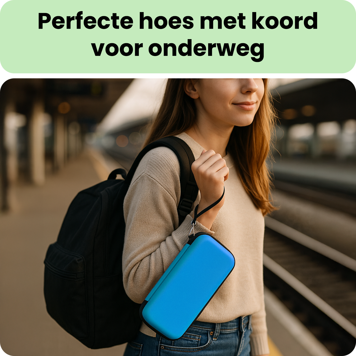 BASEY. BASEY. Nintendo Switch 2 Hoesje Met Screenprotector - Blauw