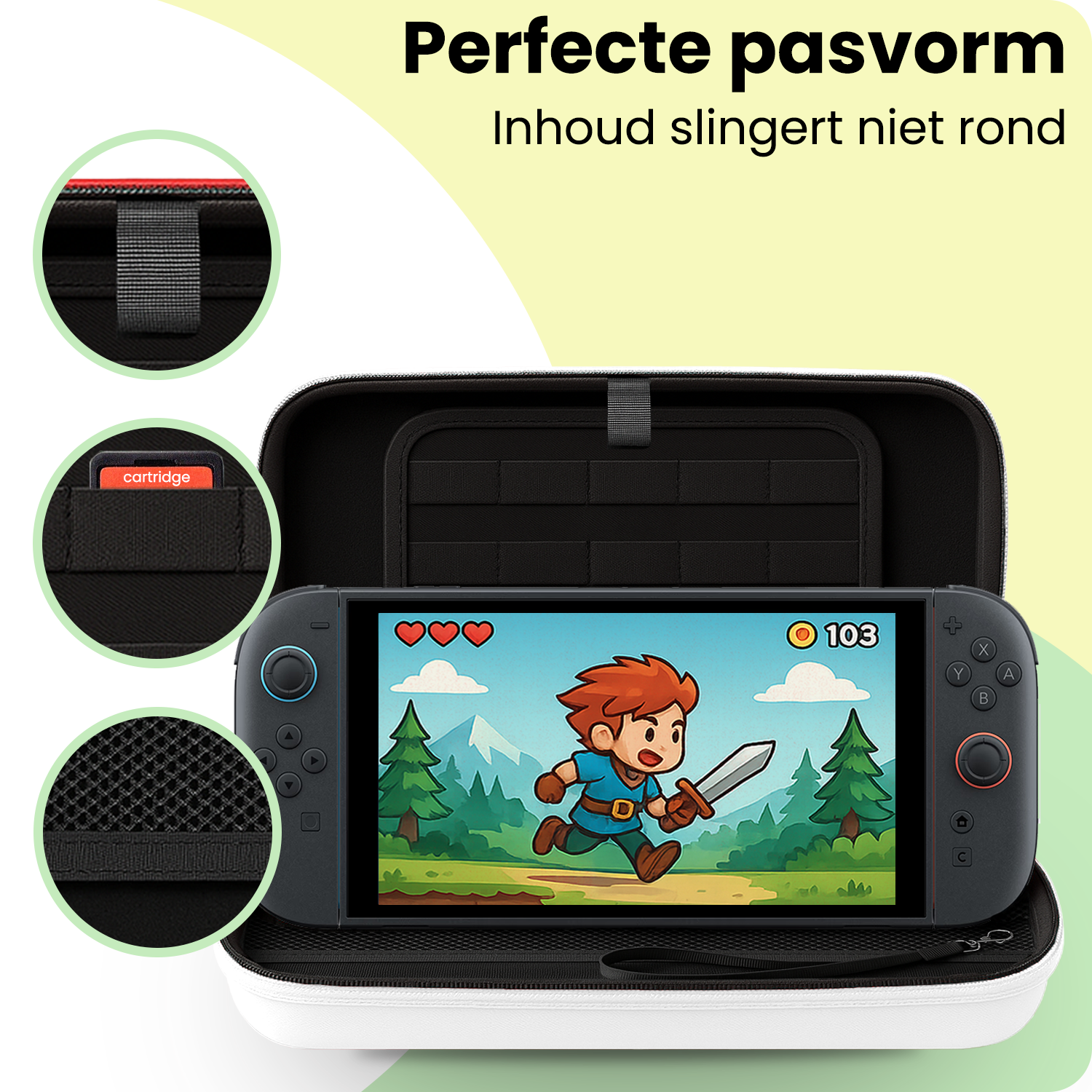 BASEY. BASEY. Nintendo Switch 2 Hoesje Met Screenprotector - Wit