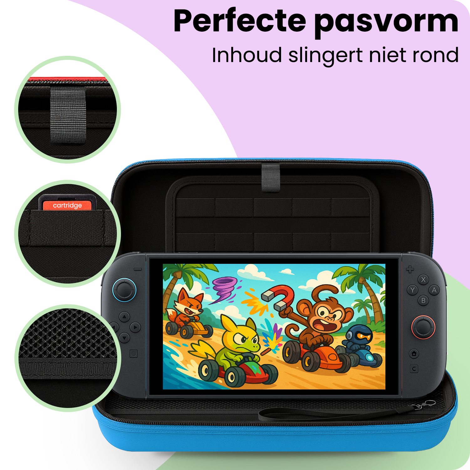 NoXx NoXx Nintendo Switch 2 Hoesje Met Screenprotector - Blauw