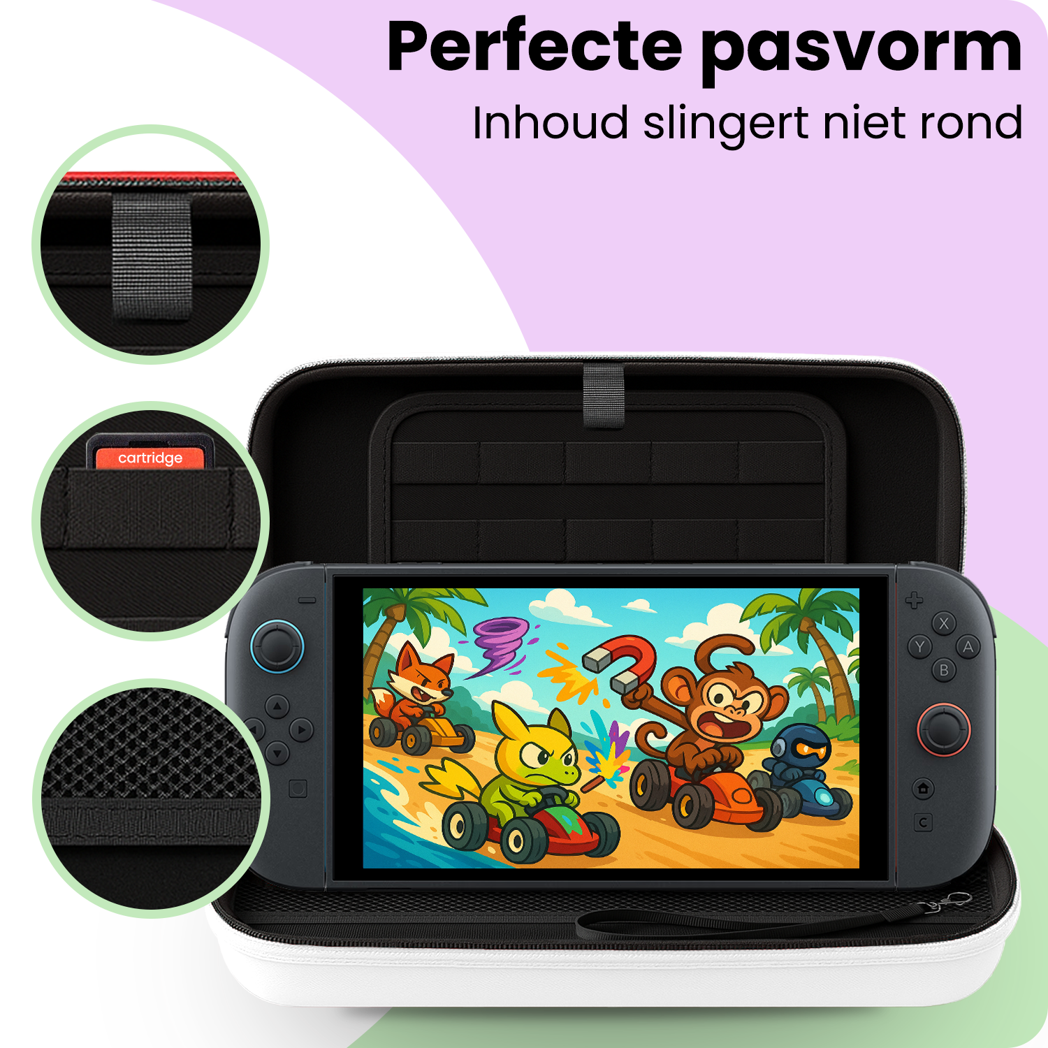 NoXx NoXx Nintendo Switch 2 Hoesje Met Screenprotector - Wit