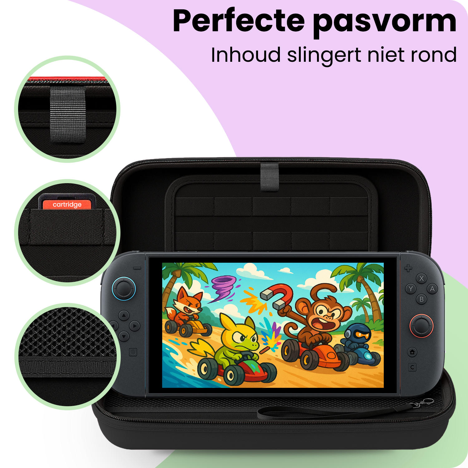 NoXx NoXx Nintendo Switch 2 Hoesje Met Screenprotector - Zwart
