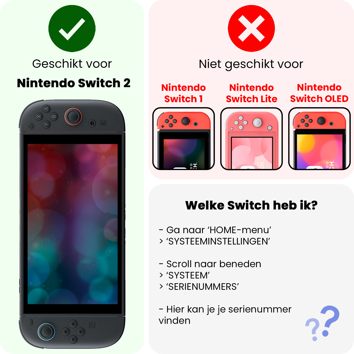 Nomfy Nomfy Hoesje voor Nintendo Switch 2 - Blauw