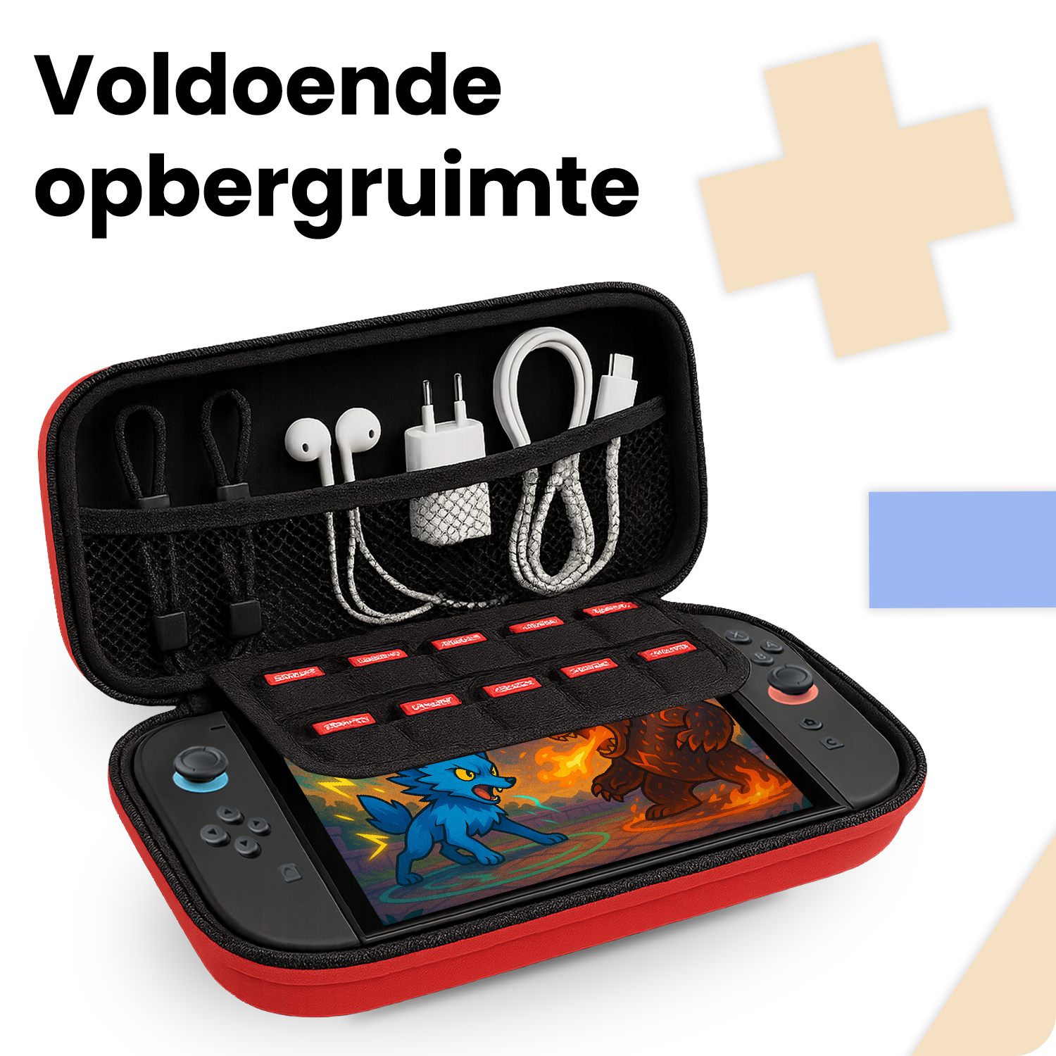 Nomfy Nomfy Nintendo Switch 2 Hoesje Met Screenprotector - Rood