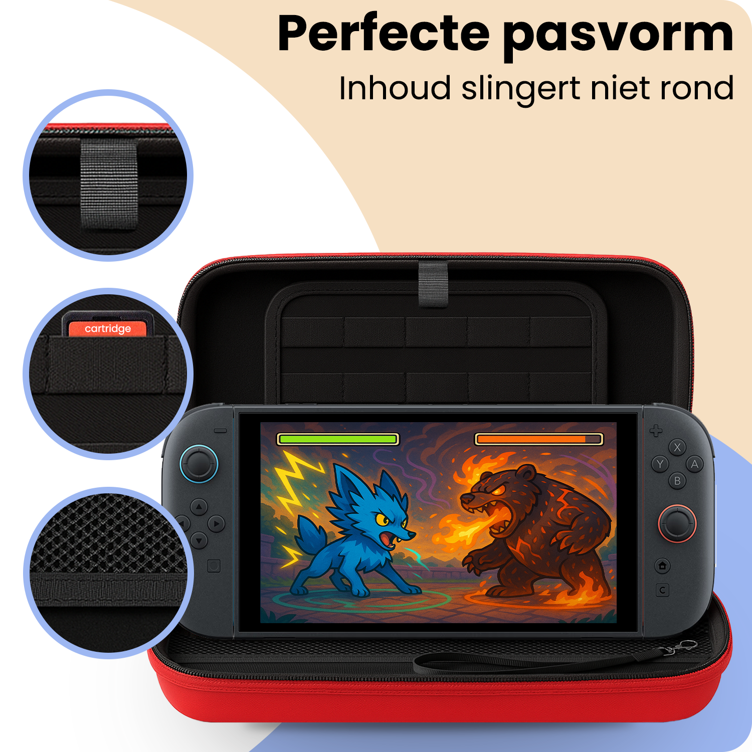 Nomfy Nomfy Nintendo Switch 2 Hoesje Met Screenprotector - Rood