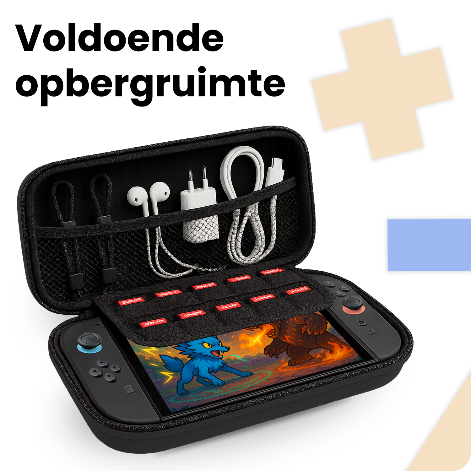 Nomfy Nomfy Nintendo Switch 2 Hoesje Met Screenprotector - Zwart