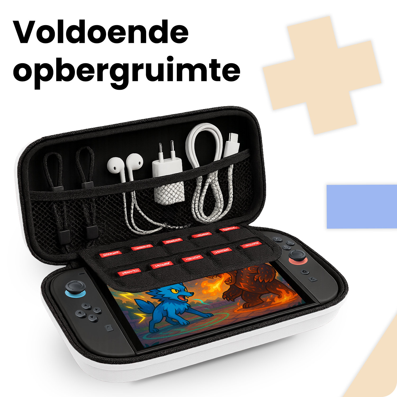 Nomfy Nomfy Nintendo Switch 2 Hoesje Met Screenprotector - Wit