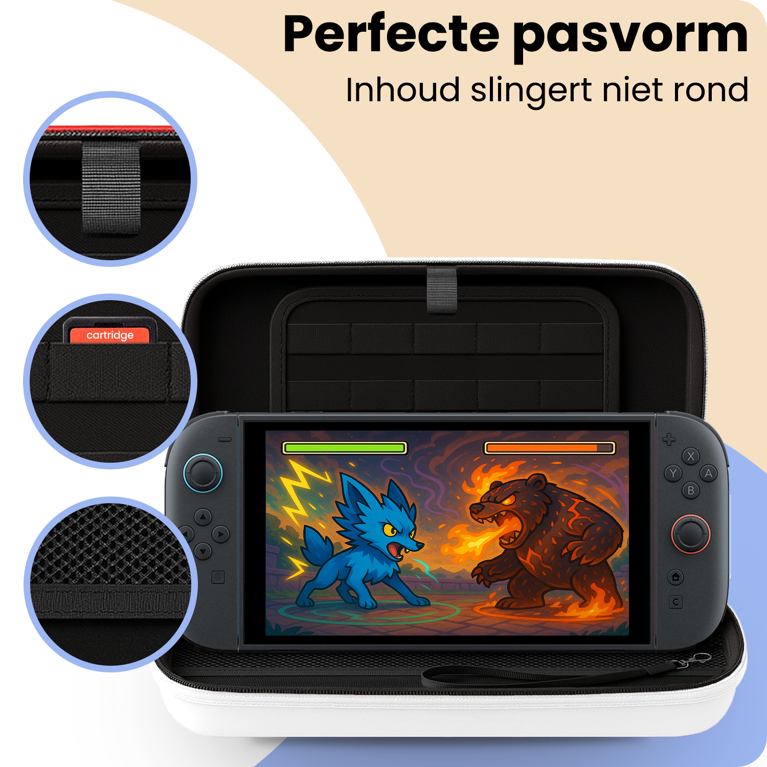 Nomfy Nomfy Nintendo Switch 2 Hoesje Met Screenprotector - Wit