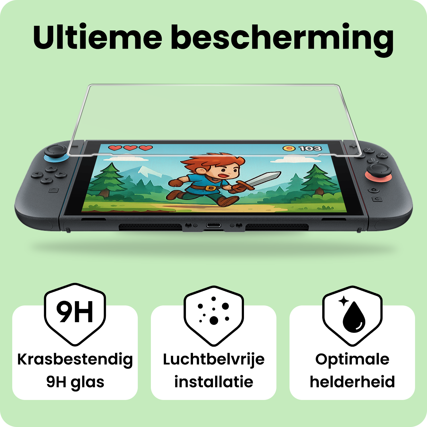 BASEY. BASEY. Nintendo Switch 2 Hoesje Handvat Met Screenprotector - Blauw