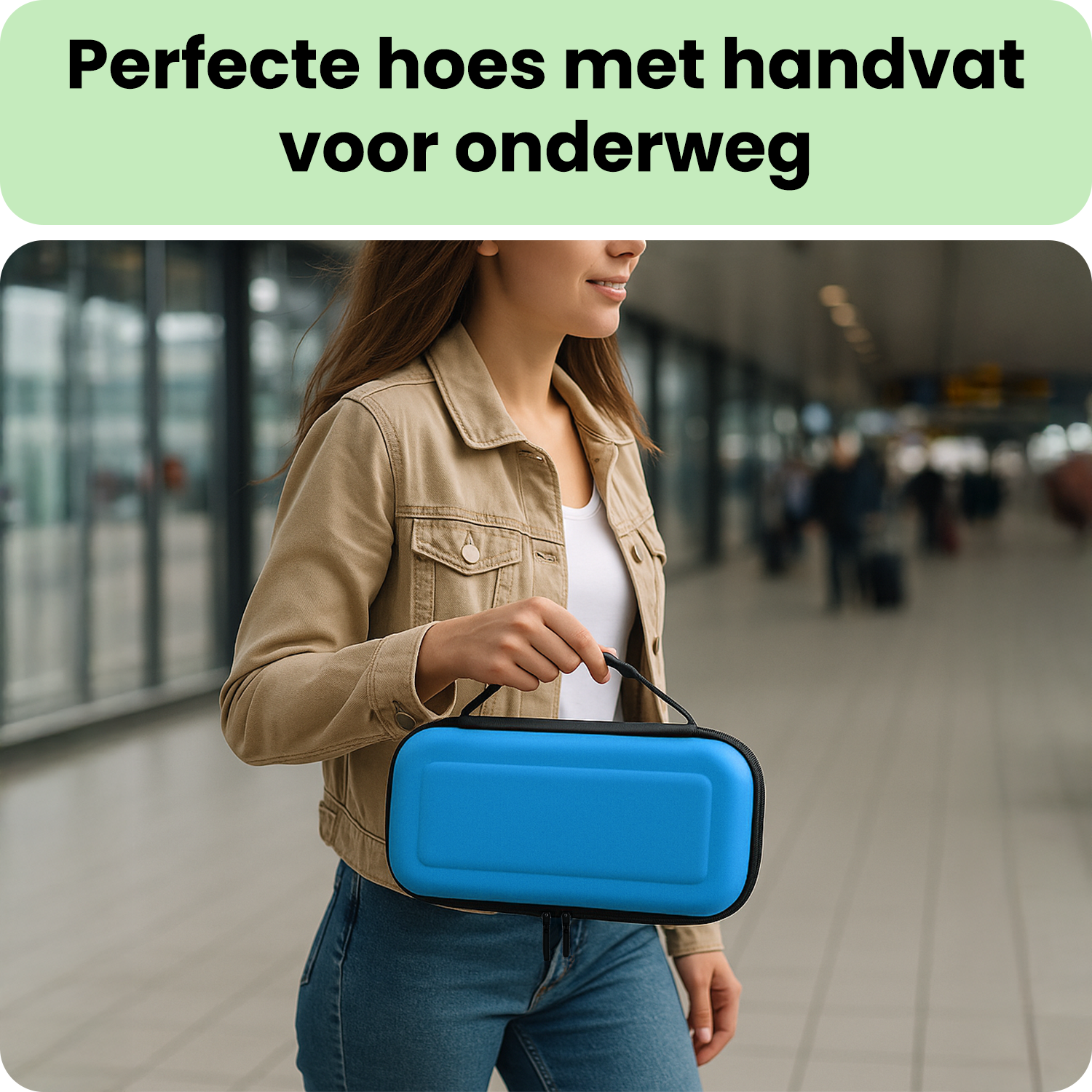 BASEY. BASEY. Nintendo Switch 2 Hoesje Handvat Met Screenprotector - Blauw