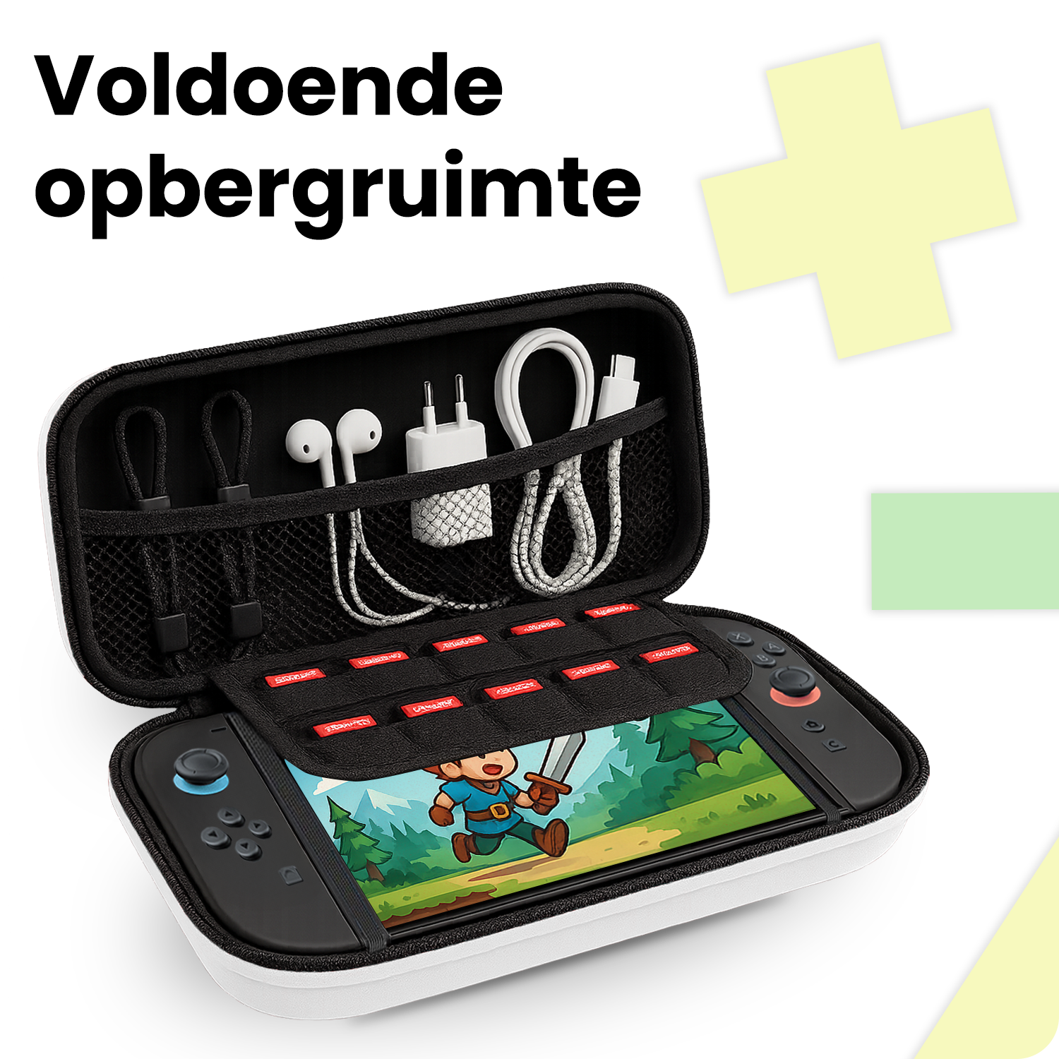 BASEY. BASEY. Nintendo Switch 2 Hoesje Handvat Met Screenprotector - Wit