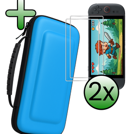BASEY. BASEY. Nintendo Switch 2 Hoesje Handvat 2x Met Screenprotector - Blauw