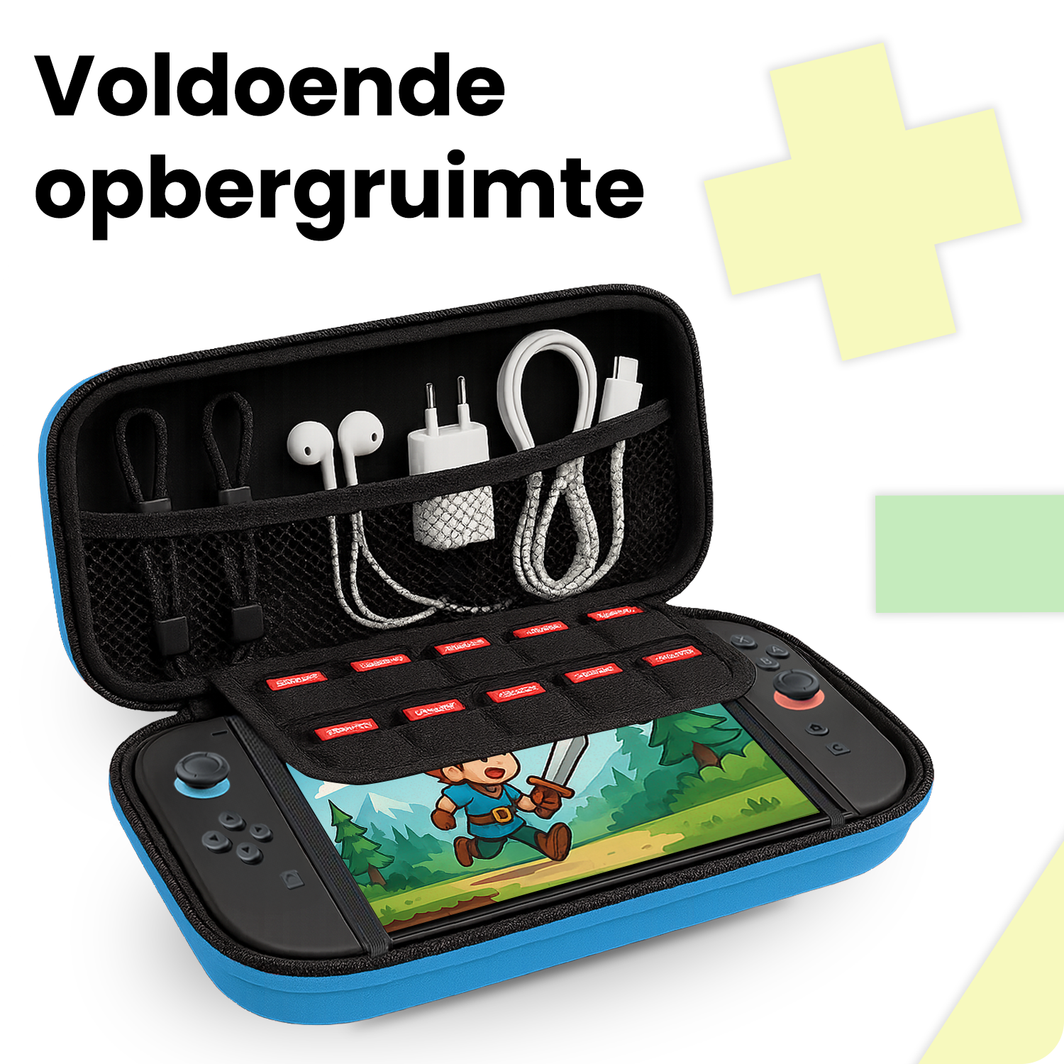 BASEY. BASEY. Nintendo Switch 2 Hoesje Handvat Met Screenprotector - Blauw