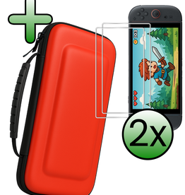 BASEY. BASEY. Nintendo Switch 2 Hoesje Handvat Met 2x Screenprotector - Rood