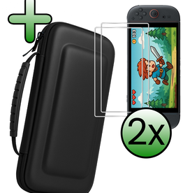 BASEY. BASEY. Nintendo Switch 2 Hoesje Handvat Met 2x Screenprotector - Zwart