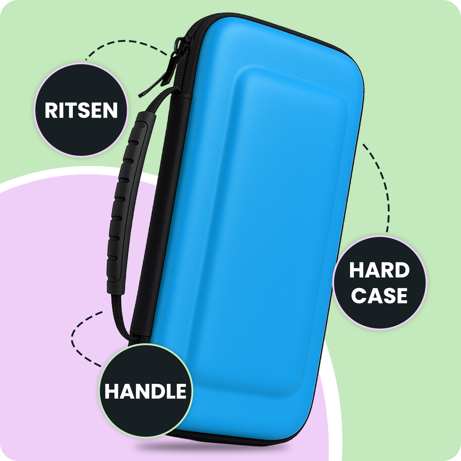 NoXx NoXx Nintendo Switch 2 Hoesje Handvat Met Screenprotector - Blauw