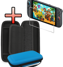 NoXx NoXx Nintendo Switch 2 Hoesje Handvat Met Screenprotector - Blauw