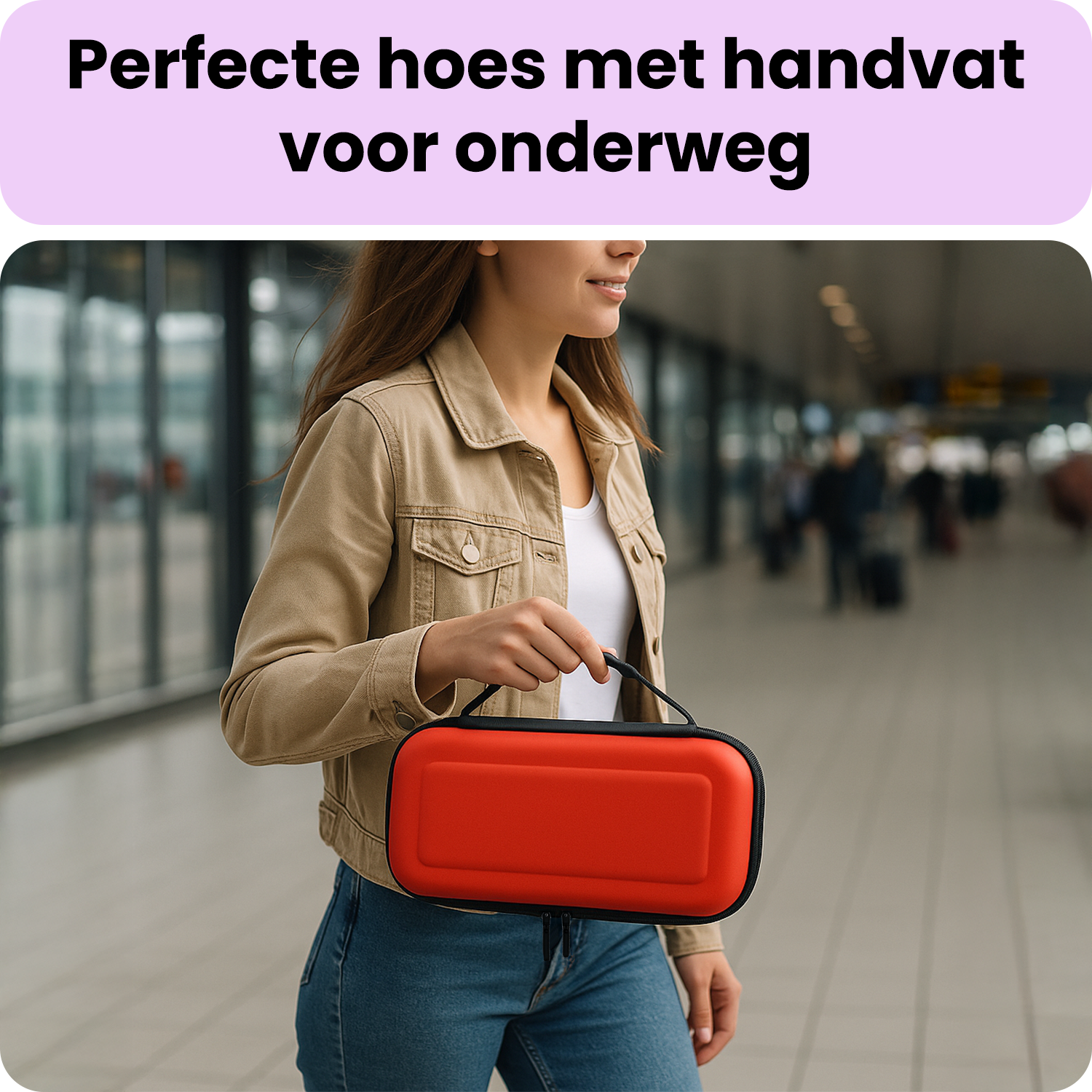 NoXx NoXx Nintendo Switch 2 Hoesje Handvat Met Screenprotector - Rood