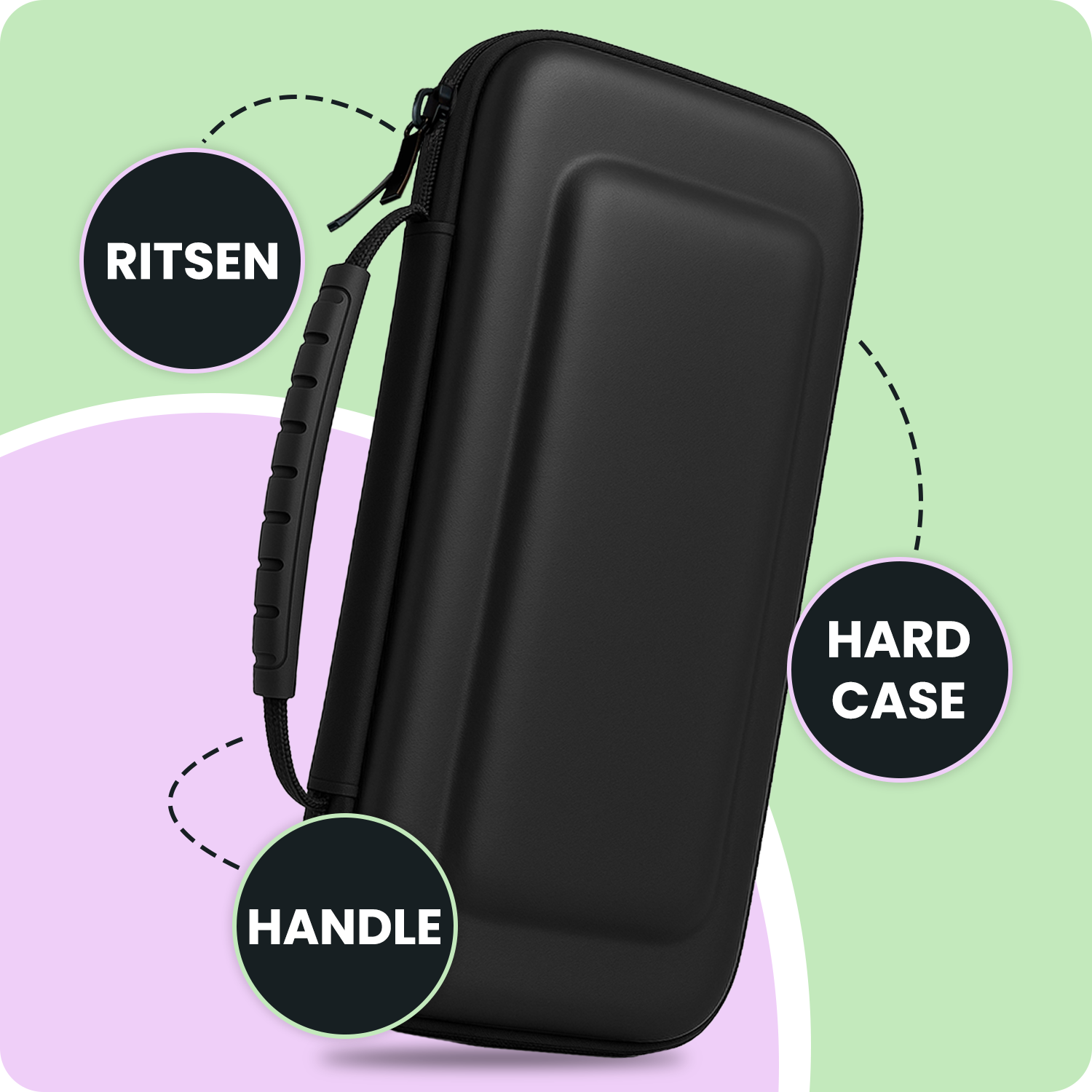 NoXx NoXx Nintendo Switch 2 Hoesje Handvat Met Screenprotector - Zwart