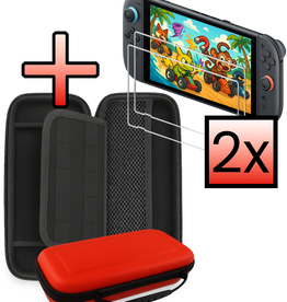 NoXx NoXx Nintendo Switch 2 Hoesje Handvat Met 2x Screenprotector - Rood