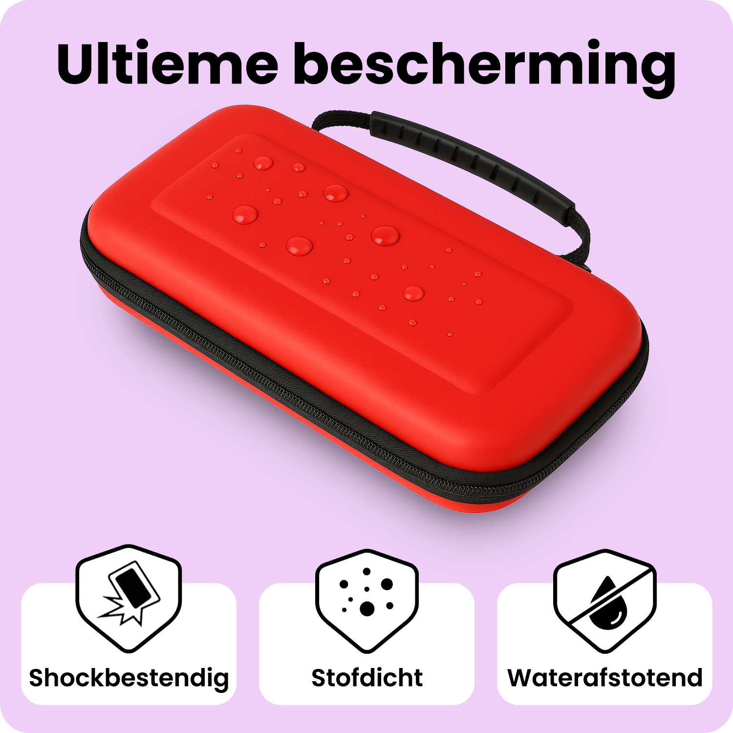 NoXx NoXx Nintendo Switch 2 Hoesje Handvat Met Screenprotector - Rood