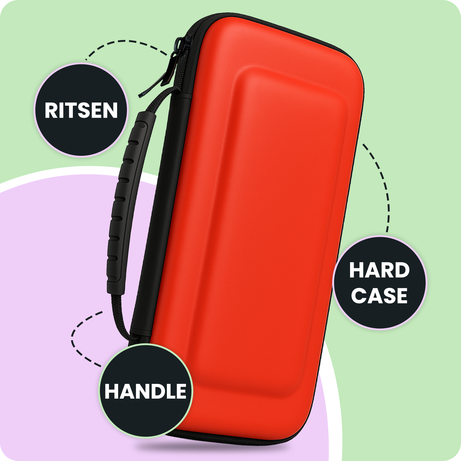 NoXx NoXx Nintendo Switch 2 Hoesje Handvat Met Screenprotector - Rood