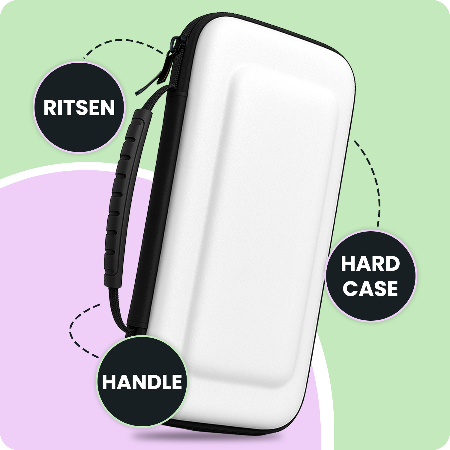 NoXx NoXx Nintendo Switch 2 Hoesje Handvat Met Screenprotector - Wit