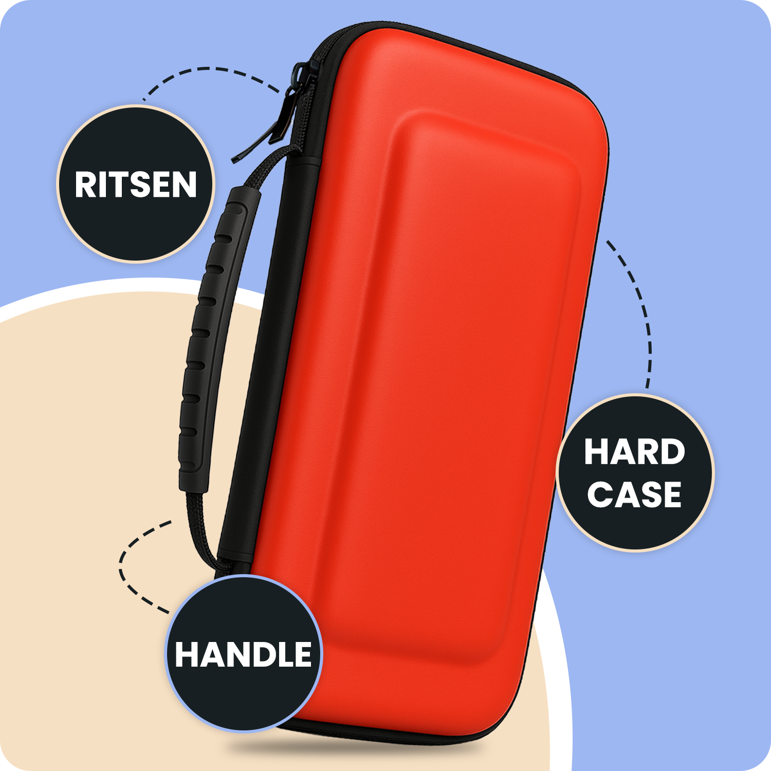 Nomfy Nomfy Nintendo Switch 2 Hoesje Handvat Met Screenprotector - Rood