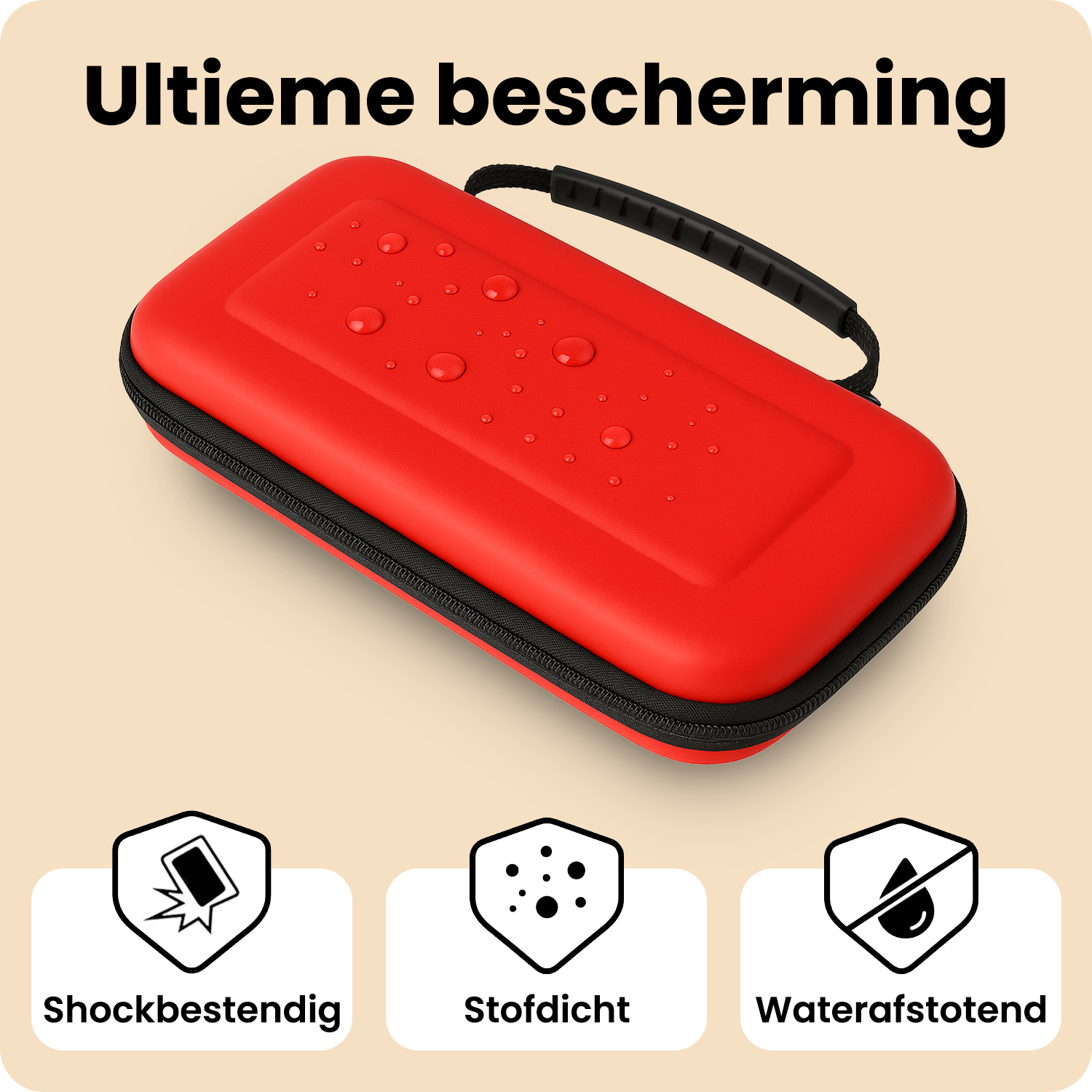 Nomfy Nomfy Nintendo Switch 2 Hoesje Handvat Met Screenprotector - Rood